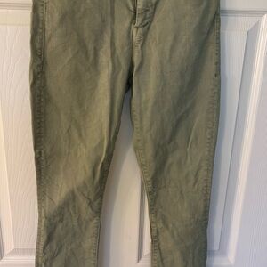 MOTHER Green Chino Khakis with Straight Leg
